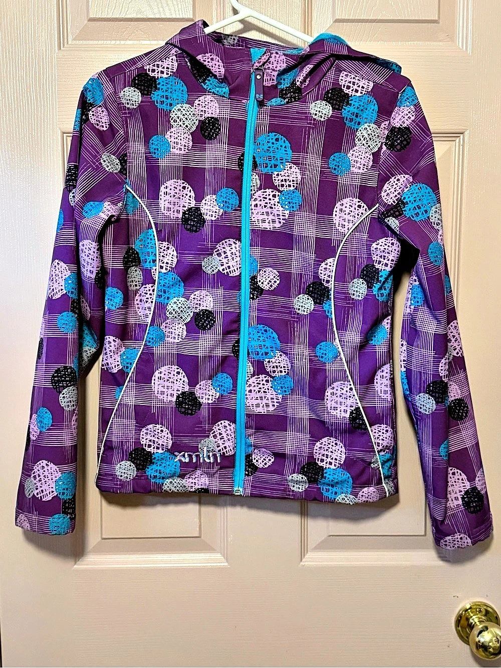 XMTN Purple & Blue Geometric Zip Fall/Spring Jacket XL